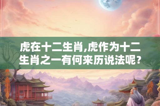 虎在十二生肖,虎作为十二生肖之一有何来历说法呢？