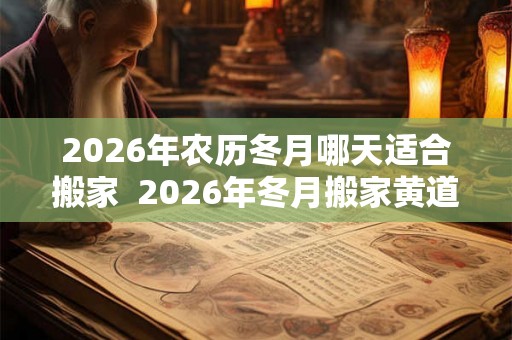 2026年农历冬月哪天适合搬家  2026年冬月搬家黄道吉日