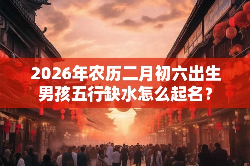 2026年农历二月初六出生男孩五行缺水怎么起名？