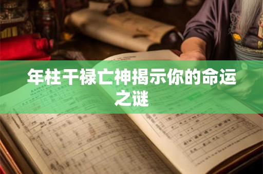 年柱干禄亡神揭示你的命运之谜