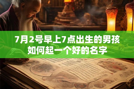 7月2号早上7点出生的男孩如何起一个好的名字