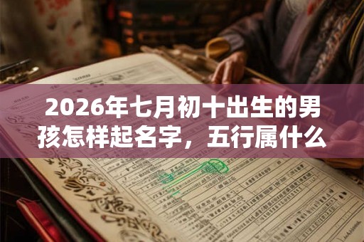 2026年七月初十出生的男孩怎样起名字，五行属什么