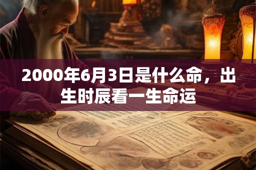 2000年6月3日是什么命，出生时辰看一生命运