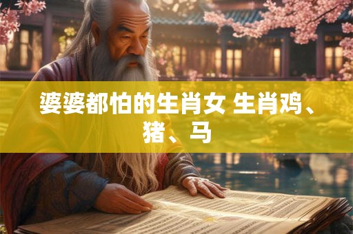 婆婆都怕的生肖女 生肖鸡、猪、马