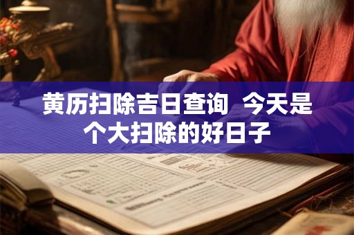 黄历扫除吉日查询  今天是个大扫除的好日子