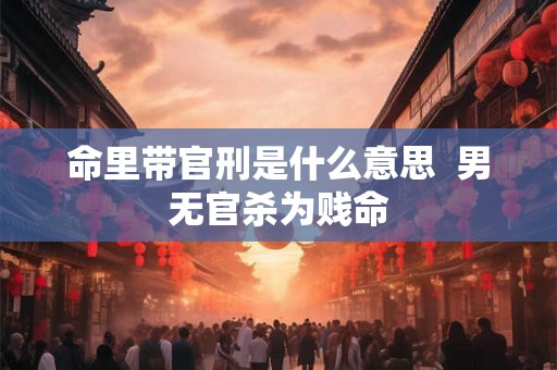 命里带官刑是什么意思  男无官杀为贱命