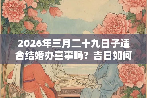 2026年三月二十九日子适合结婚办喜事吗？吉日如何选择？