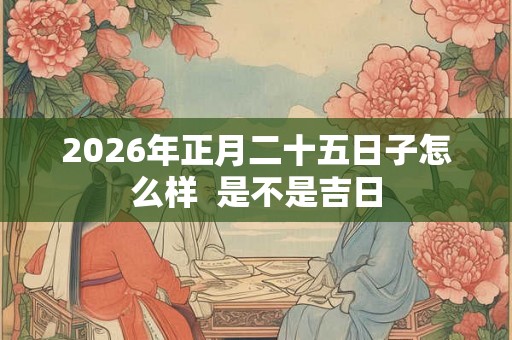 2026年正月二十五日子怎么样  是不是吉日
