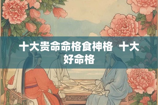十大贵命命格食神格  十大好命格