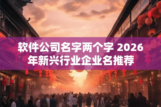 软件公司名字两个字 2026年新兴行业企业名推荐
