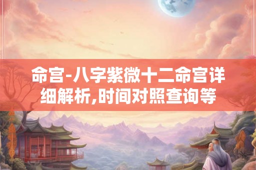 命宫-八字紫微十二命宫详细解析,时间对照查询等
