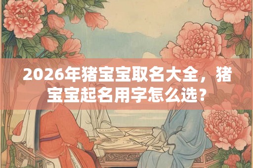 2026年猪宝宝取名大全，猪宝宝起名用字怎么选？