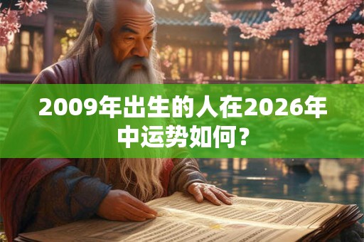 2009年出生的人在2026年中运势如何？