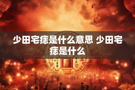 少田宅痣是什么意思 少田宅痣是什么