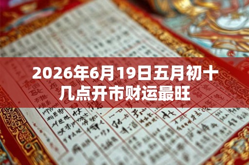 2026年6月19日五月初十几点开市财运最旺