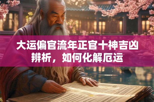大运偏官流年正官十神吉凶辨析，如何化解厄运