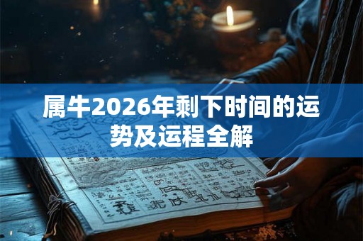 属牛2026年剩下时间的运势及运程全解