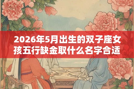 2026年5月出生的双子座女孩五行缺金取什么名字合适