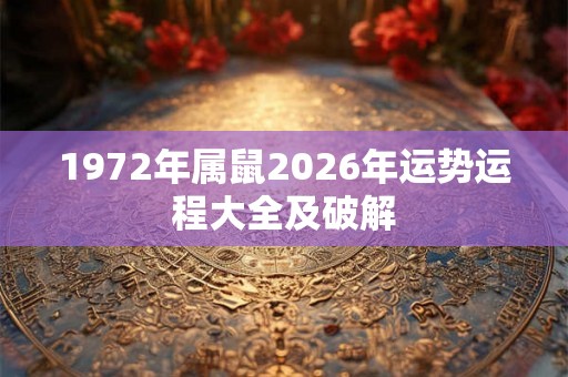 1972年属鼠2026年运势运程大全及破解