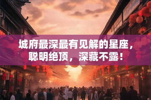 城府最深最有见解的星座，聪明绝顶，深藏不露！