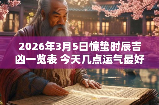 2026年3月5日惊蛰时辰吉凶一览表 今天几点运气最好