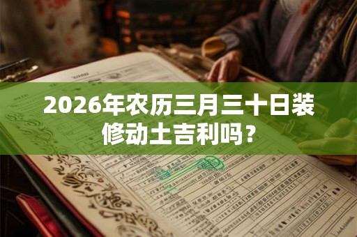 2026年农历三月三十日装修动土吉利吗？