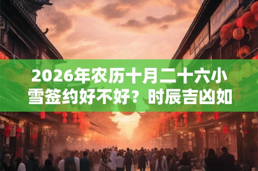 2026年农历十月二十六小雪签约好不好？时辰吉凶如何？