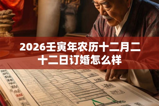 2026壬寅年农历十二月二十二日订婚怎么样