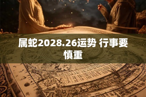 属蛇2028.26运势 行事要慎重