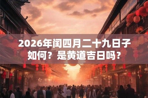 2026年闰四月二十九日子如何？是黄道吉日吗？