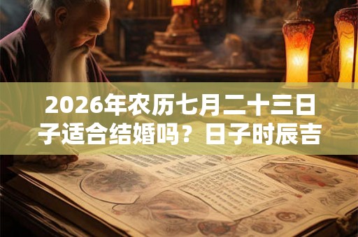2026年农历七月二十三日子适合结婚吗？日子时辰吉凶？