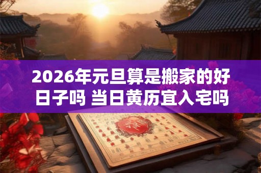 2026年元旦算是搬家的好日子吗 当日黄历宜入宅吗