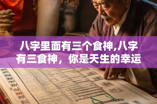 八字里面有三个食神,八字有三食神，你是天生的幸运儿吗？