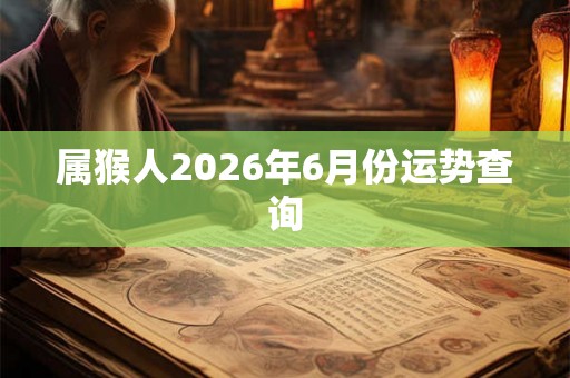 属猴人2026年6月份运势查询