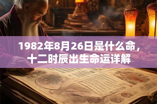 1982年8月26日是什么命，十二时辰出生命运详解