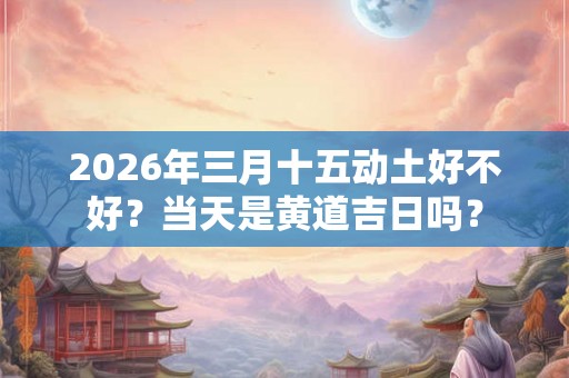 2026年三月十五动土好不好?当天是黄道吉日吗? 2026年三月十五动土好不好?当天是黄道吉日吗?