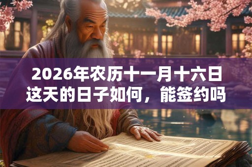 2026年农历十一月十六日这天的日子如何，能签约吗？