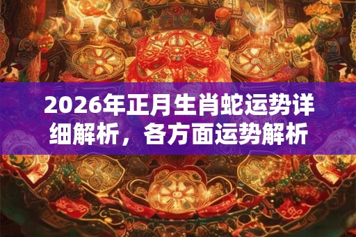 2026年正月生肖蛇运势详细解析,各方面运势解析 2026年正月生肖蛇运势详细解析,各方面运势解析