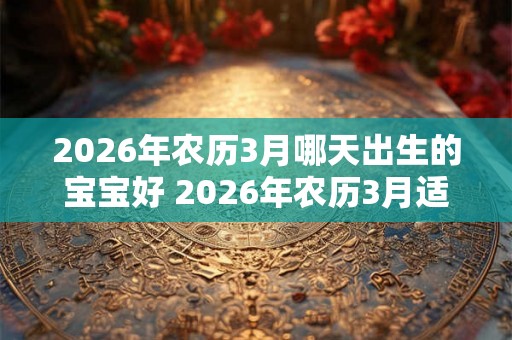 2026年农历3月哪天出生的宝宝好 2026年农历3月适合生宝宝吗