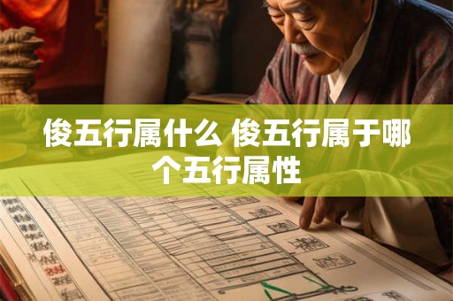 俊五行属什么 俊五行属于哪个五行属性