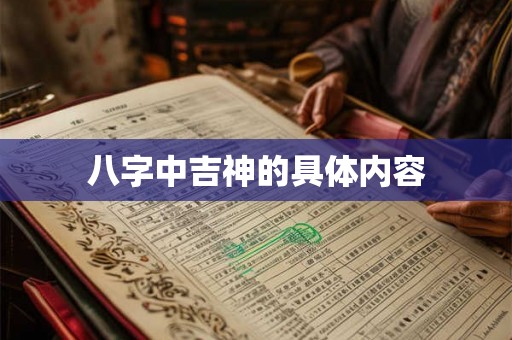 八字中吉神的具体内容