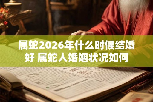 属蛇2026年什么时候结婚好 属蛇人婚姻状况如何