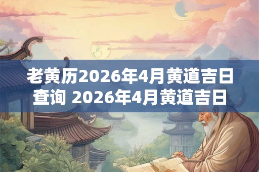 老黄历2026年4月黄道吉日查询 2026年4月黄道吉日在老黄历上是哪些