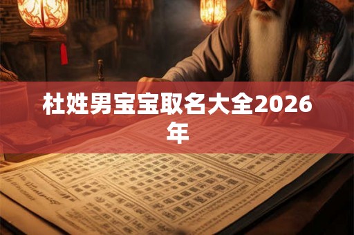 杜姓男宝宝取名大全2026年