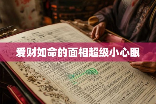 爱财如命的面相超级小心眼