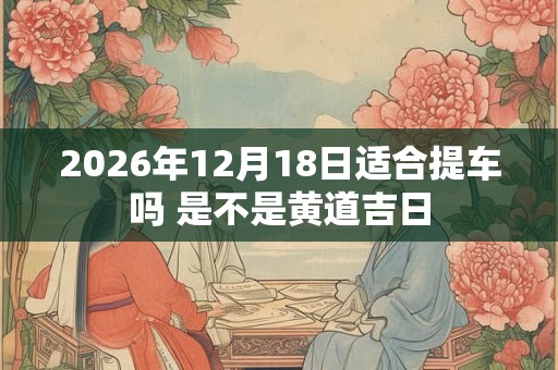 2026年12月18日适合提车吗 是不是黄道吉日