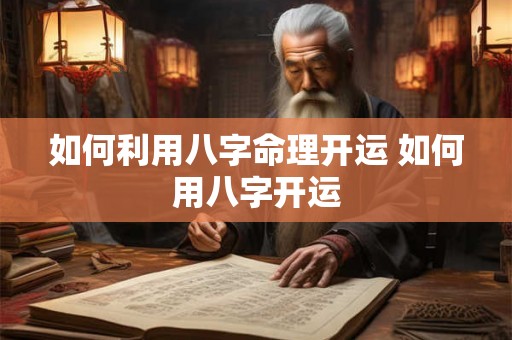 如何利用八字命理开运 如何用八字开运