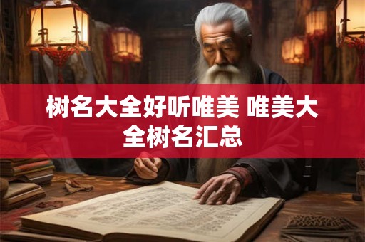 树名大全好听唯美 唯美大全树名汇总