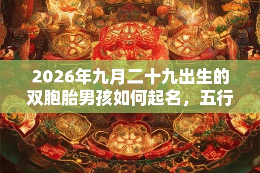 2026年九月二十九出生的双胞胎男孩如何起名，五行属什么