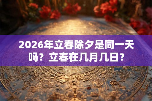 2026年立春除夕是同一天吗？立春在几月几日？
